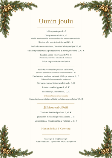 Joululounas 16.12. kattaus 11:00-12:30